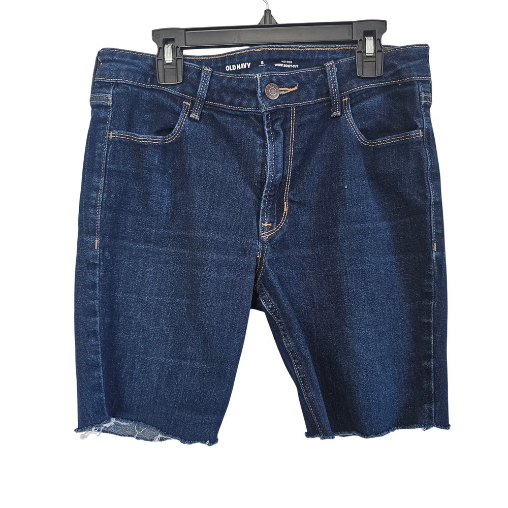 Old Navy Wow Boot-Cut Jeans Womens 8 Short Dark Wash Mid-Rise Denim Blue Pants